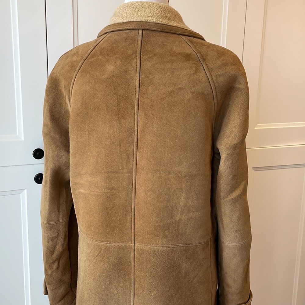 RALPH LAUREN Black Label Shearling Tan Leather jacket, Size 10 - Picture 8 of 16